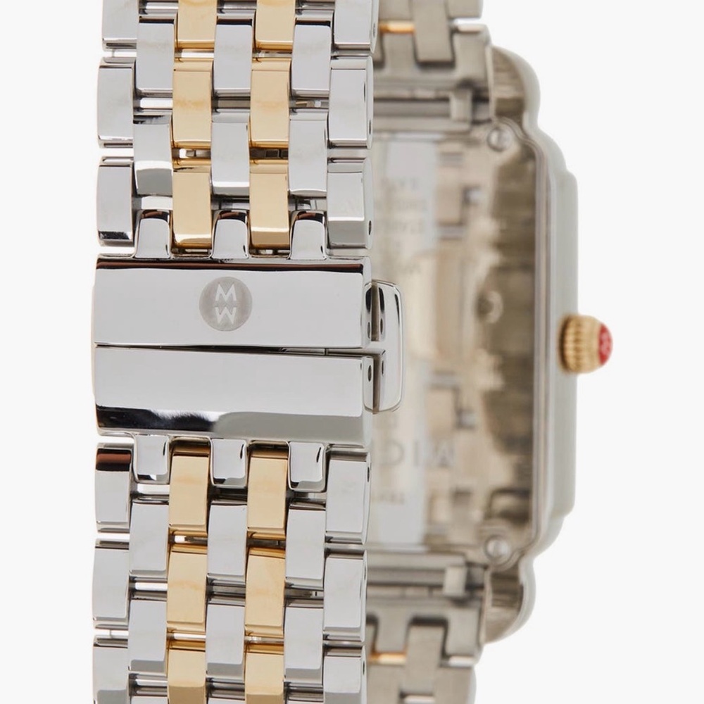 Michele Gold and Silver Rectangular Watch - image 2
